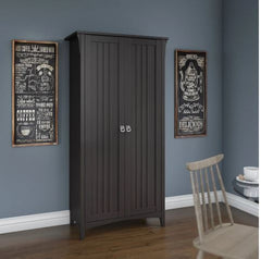 The Gray Barn Lowbridge Kitchen Pantry Cabinet with Doors Metal Finish