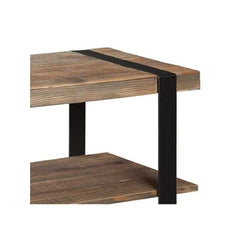 Carbon Loft Kenyon Natural Metal Strap and Reclaimed Wood 2-tier End Table