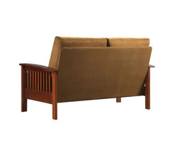 Hills Mission-Style Oak Loveseat Classic Rust Home Furniture