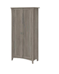 The Gray Barn Lowbridge Kitchen Pantry Cabinet with Doors Chrome Finish