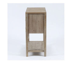 Wood Farmhouse Storage Cabinet Rustic Console and Worn Natural Finish