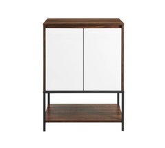 24" 2-Door Accent Cabinet Durable Laminate and Powder Coated Steel Construction