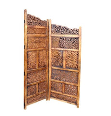 Brown MDF Traditional Room Divider Screen 72 x 80 x 1