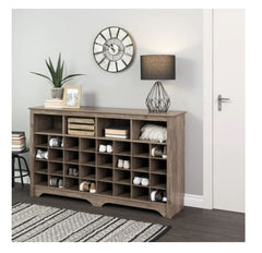 60" Entryway Shoe Cubby Console Side and Top Moldings