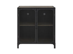 Loft Pierpont Metal Mesh Accent Cabinet Grey Wash or Rustic Oak Finish Options