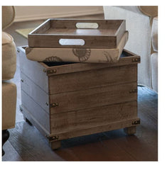 Hadley Weathered Storage Ottoman Comfortable Extra Seat when Needed