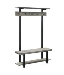 Carbon Loft Lawrence Entryway Hall Tree with Bench and Coat Hooks Grey