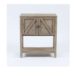 Wood Farmhouse Storage Cabinet Rustic Console and Worn Natural Finish