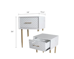 Modern Contemporary Spacious Drawer Nightstand Side Table Clean Lined Transitional Style