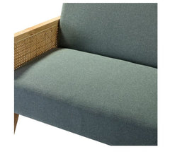 Criss Arm Loveseat Blue Sturdy Hardwood Frames and Arm Rests High Density